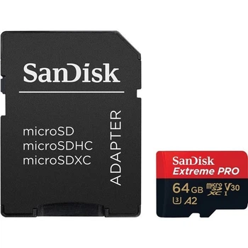 Карта пам'яті MicroSDXC 64GB UHS-I U3 SanDisk Extreme Pro V30 R200/W90 MB/s