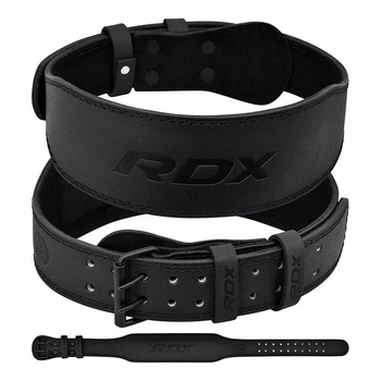 Пояс для важкої атлетики RDX 4 шкіряний Full Black S