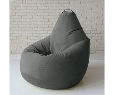 Крісло-груша велюр сірий KatyPuf XL 125x90