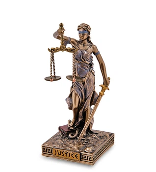 Статуэтка миниатюра Veronese Фемида богиня правосудия 10 см 1907184 бронзовое покрытие