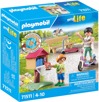 Zestaw figurek Playmobil My Life Book Exchange for Bookworms z akcesoriami 25 elementów (4008789715111)