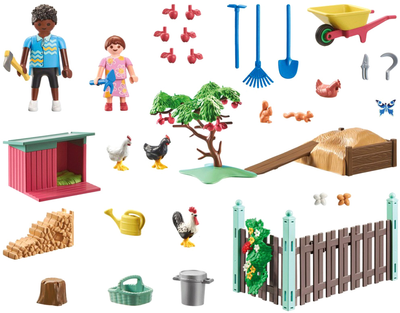 Набір фігурок Playmobil My Life Little Chicken Farm in the Tiny House Garden з аксесуарами 77 предметів (4008789715104)