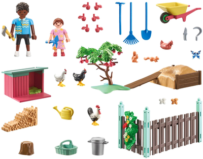 Zestaw figurek Playmobil My Life Little Chicken Farm in the Tiny House Garden z akcesoriami 77 elementów 4008789715104)