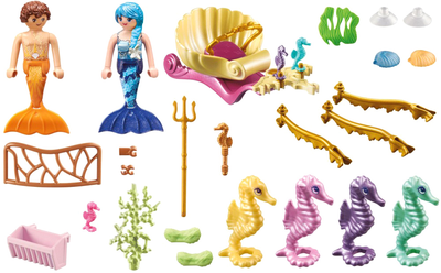 Набір фігурок Playmobil Princess Magic Mermaid with Seahorse Carriage 20 предметів (4008789715005)