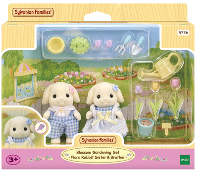 Набір фігурок Sylvanian Families Flower Garden Flora Rabbit Brother & Sister 17 шт (5054131057360)