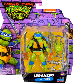 Фігурка Nickelodeon Turtles Mutant Mayhem Leonardo з аксесуарами 12 см (0043377832812)