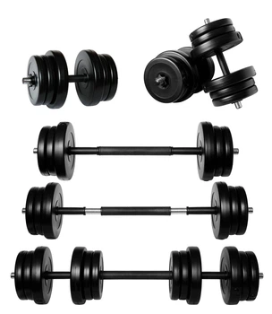 Набор 2в1: разборные гантели 2 по 21кг + соединитель для штанги 7FIT