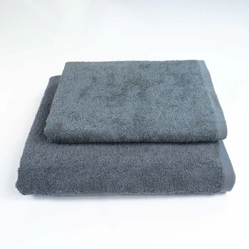 Набор махровых полотенец 2шт GM Textile 50х90см, 70х140см 400г/м2 (Серый)