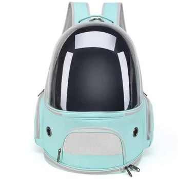Рюкзак для переноски кошек и собак CosmoPet CP-52 с стенкой иллюминатором 43 x 30 x 23 см Бирюзовый