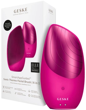 Електронна звукова термо щітка для обличчя GESKE Sonic Thermo Facial Brush 6 в 1 бузковий