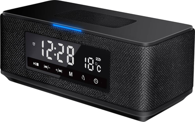 Портативная колонка Platinet Daily Bluetooth QI FM Clock Black 44799 (PMGQ15B)