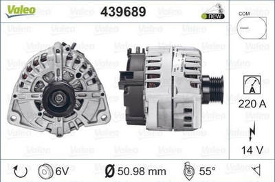 Генератор Valeo 439689 Mercedes E-Class, S-Class, CLS-Class, C-Class, M-Class 0141541002, 141541002, A0141541002