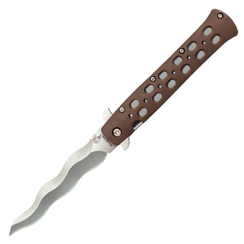 Ніж складаний Cold Steel Ti-Lite 4" Kriss Blade (довжина: 222мм, лезо: 102мм), коричневий