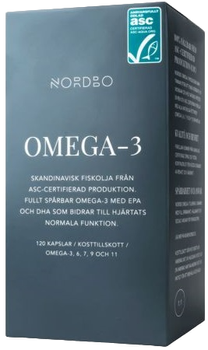 Харчова добавка NORDBO Omega-3 ASC 120 капсул (7350076867124)