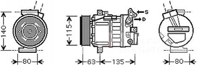 Компрессор кондиционера Van Wezel 4300K486 Renault Master, Trafic, Latitude; Opel Movano, Vivaro 8200848916