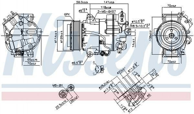 Компресор кондиціонера NISSENS 890267 Opel Astra, Zafira 13346493, 13378497, 13412249