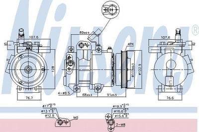 Компресор кондиціонера NISSENS 89279 KIA Rio 977011G010, 977011G000