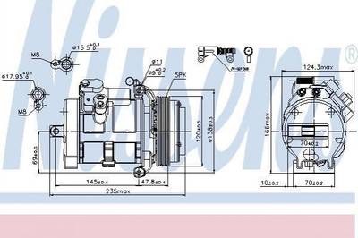 Компресор кондиціонера Nissens 89081 BMW X5; Ford Transit 64526921651, 64526909628