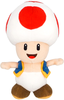 Maskotka 1UP Distribution Super Mario Toad Czerwony 20 cm (3760259935139)