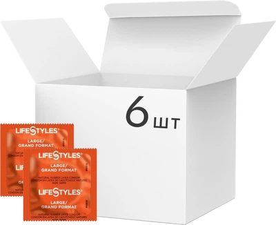 Презервативи LifeStyles Large XL Великі 6 шт (ROZ6400230480)