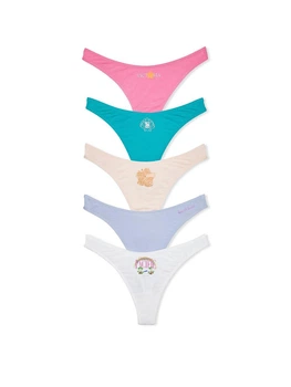 Набор трусиков Victoria's Secret (262139566123) 5-Pack Stretch Cotton High-Leg Scoop Thong L комбинированные