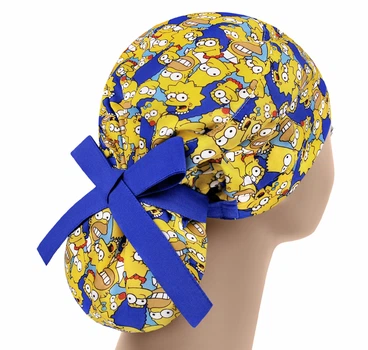 Медицинская шапочка женская PonyTopHat универсальная принт Симпсоны