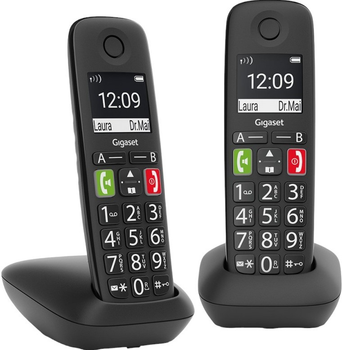 Телефон стаціонарний Gigaset E290 DUO Black (L36852-H2901-D201)