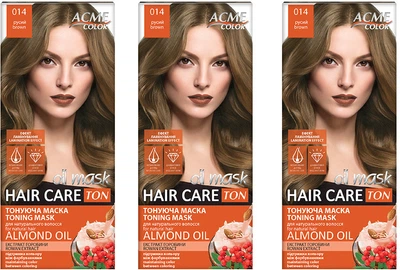 Упаковка тонирующей маски для волос Acme Color Hair Care Ton oil mask №014 Русый 30 мл х 3 шт (ROZ6400230639)