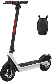 Набір Електросамокат Mega Drive X9F10GW(72724) White + Сумка Xiamen на кермо для електросамоката Xiamen Чорна (PH050604)