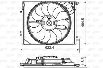 Вентилятор охлаждения двигателя Valeo 696882 Renault Scenic, Megane 214814354R, 214819674R