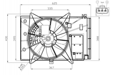 Вентилятор охолодження двигуна NRF 47949 Mazda 2, 6