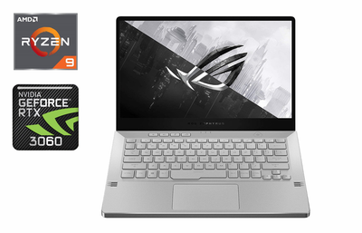 Ігровий ноутбук Asus ga401q / 14" (1920x1080) IPS / AMD Ryzen 9 5900HS (8 (16) ядер по 3.0 - 4.6 GHz) / 16 GB DDR4 / 1000 GB SSD / nVidia GeForce RTX 3060, 6 GB GDDR6, 192-bit / WebCam / Windows 10 Home б/в