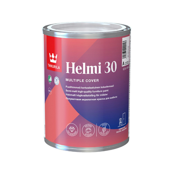 Краска для мебели Tikkurila Helmi 30 полуматовая 0.9л