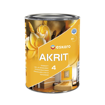 Краска для стен и потолка Eskaro Akrit 4 глубокоматовая 0.95л