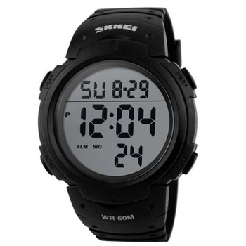 Часы наручные 1068BK SKMEI с подсветкой, BLACK -BLACK