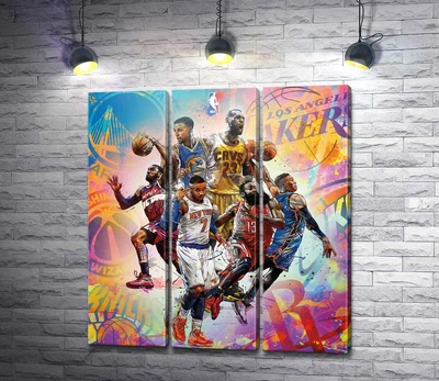 Модульная картина Баскетбольные звезды NBA 60x66 см Модуль №2 (003852)