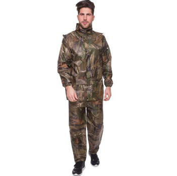 Костюм-дождевик с капюшоном тактический 2XL комплект штаны+куртка Камуфляж Лес (D-2019091611)