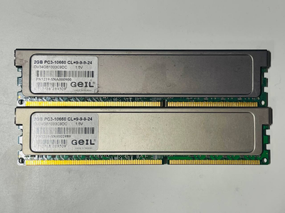 Оперативная память GEIL DDR3 4Gb Kit (2*2Gb) 1333MHz PC3-10600 Б/У