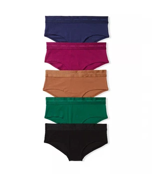 Набор трусиков Victoria's Secret 5-Pack Logo Cotton Boyshort Panties серия PINK размер М