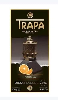 Шоколад Trapa Dark Chocolate 74% Naranja черный с апельсином, 100 г