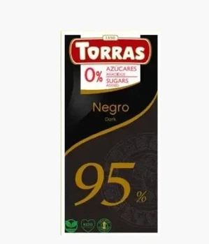 Черный шоколад без сахара и глютена 95% Торрас 75 г