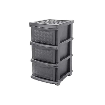 Комод пластиковый R-plastic Украина 3 яруса Серый 34*39*66 (6-46-10408)