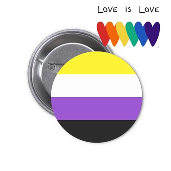 Значок LGBT ЛГБТ #08 Non Binary Небинарный