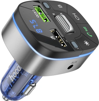 Автомобильный FM модулятор Hoco E71 18W (QC3.0 + 2 USB + BT5.0) Dark Blue (36228)