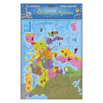 Магнитная карта-пазл Европа Artos Games 30х40 см, 1298