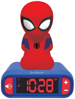 Нічник-будильник Lexibook Nightlight Alarm Clock With Sounds Spider-Man (3380743077314)
