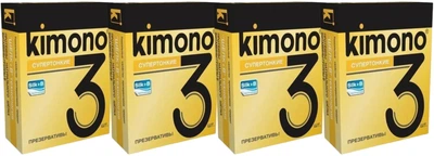 Презервативи Kimono Супертонкі 4 упаковки по 3 шт (ROZ6400229373)