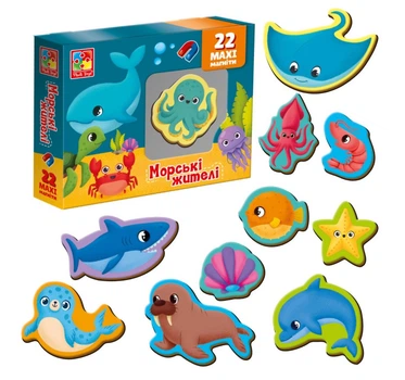 Набор детских развивающих магнитов Vladi Toys Морские обитатели VT3106-27