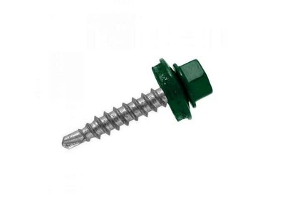 Саморіз даховий FASTENERS HOUSE 4,8 х 35 Зелений 50шт/уп. зі свердлом Економ КД SDS (6005)