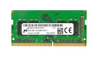 Оперативная память 8 ГБ, DDR4, для ноутбуков, Micron (2400 МГц, 1.2 В, CL17, MTA8ATF1G64HZ-2G3E1) Б/У